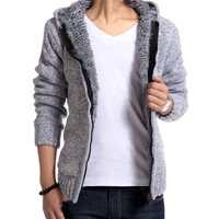 2021 autumn winter mens sweater coat plush thickened mens zipper knitted thick coat warm casual sweater cardigan