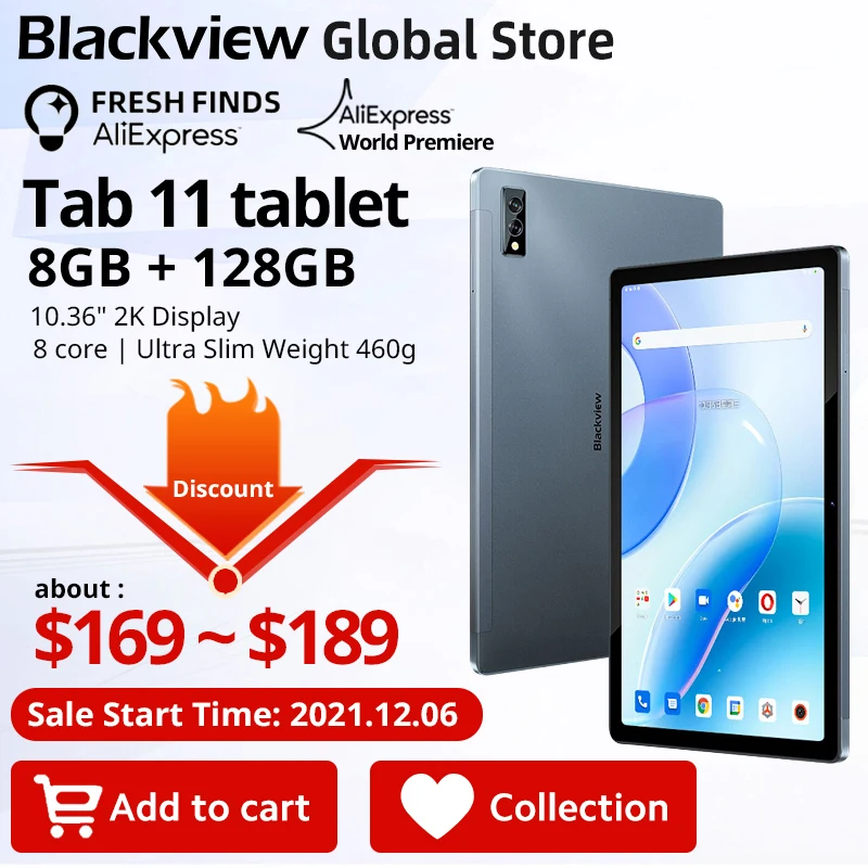 Blackview Tab 11 планшет с 10,1-дюймовым дисплеем, восьмиядерным процессором, ОЗУ 8 Гб, ПЗУ 128 ГБ, 10,36 мАч