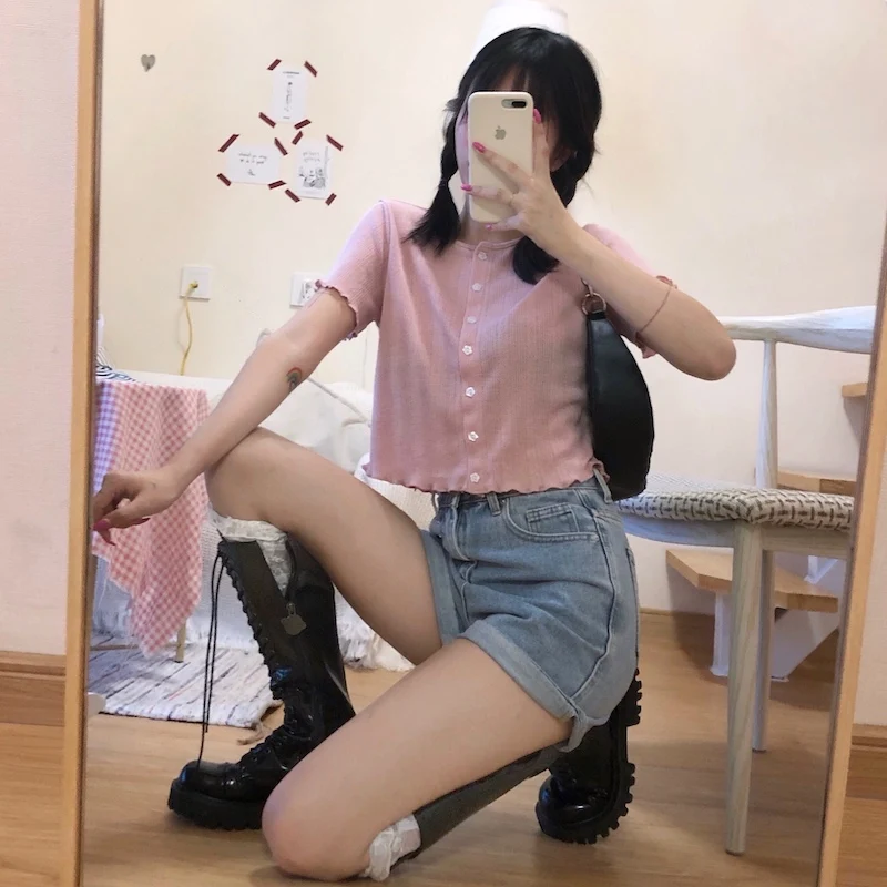 

Internet Hot Girl Short T-shirt Women's Summer 2021 New Korean Style Loose All-Matching Short Sleeves Top Ins