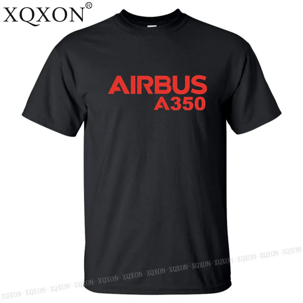 Мужская футболка с круглым вырезом XQXON хлопковая Футболка принтом Airbus A350 высокое