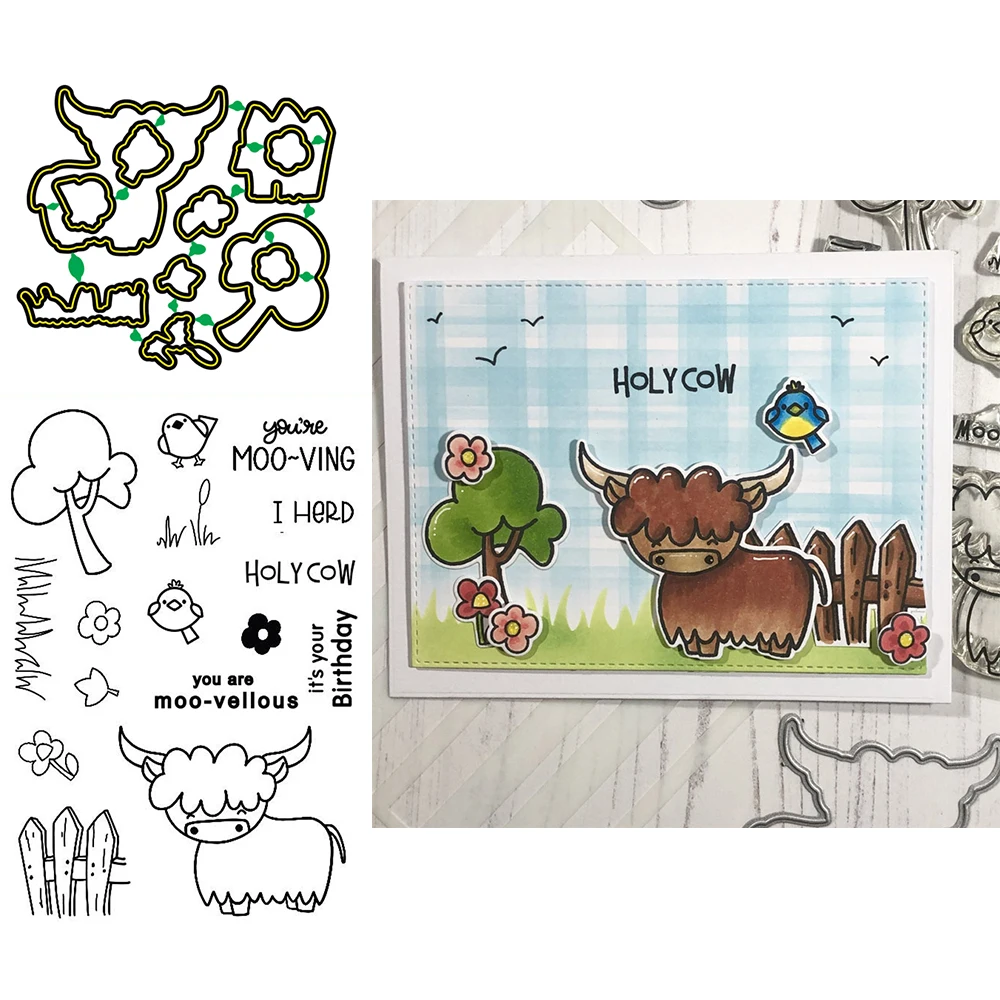 Прозрачные штампы для выпаса крупного рогатого скота металлические рукоделия