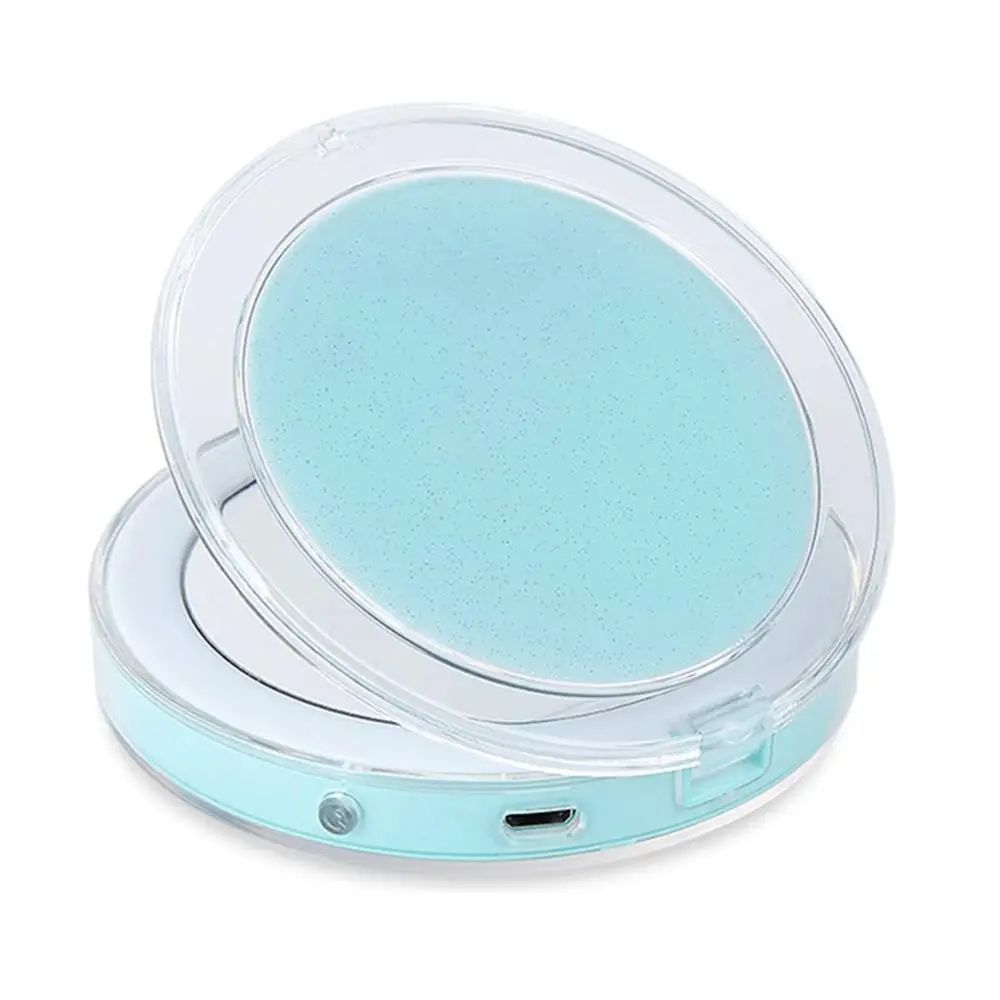 Mini Makeup Mirror With LED Light Handheld Compact Pocket Portable USB Rechargeable Folding Cosmetic Vanity makeup tool | Красота и