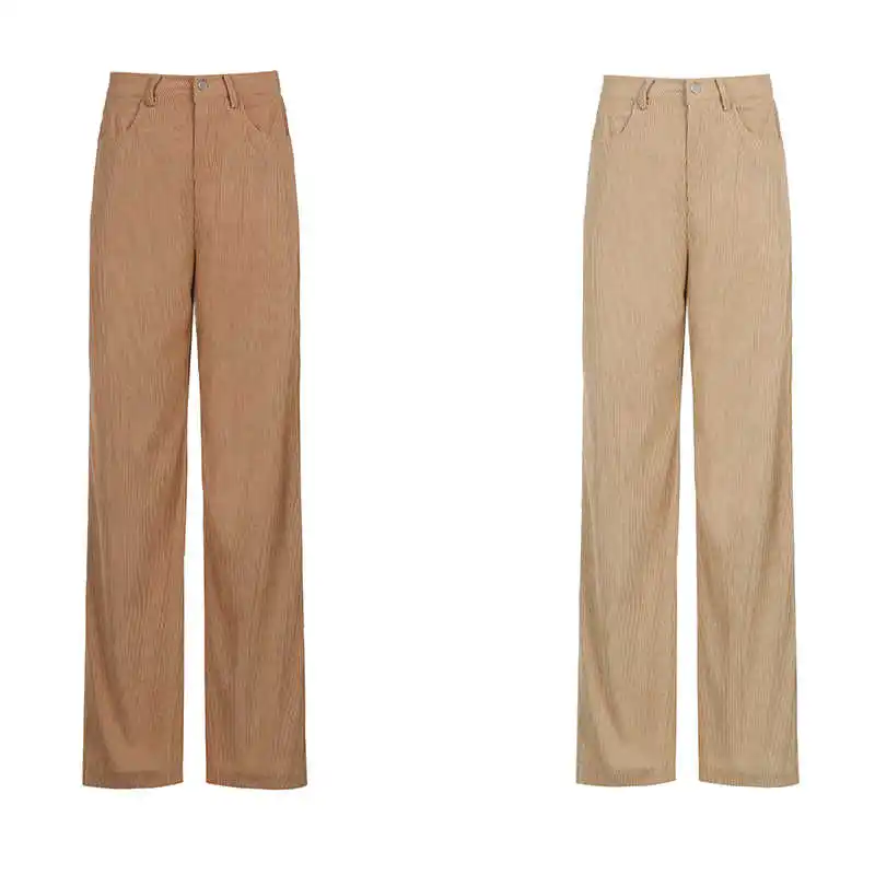 

Vintage Corduroy Sweatpants Women High Waist Female Baggy Wide Leg Pants Y2K Harajuku Trouser Autumn Winter 90S Streetwear