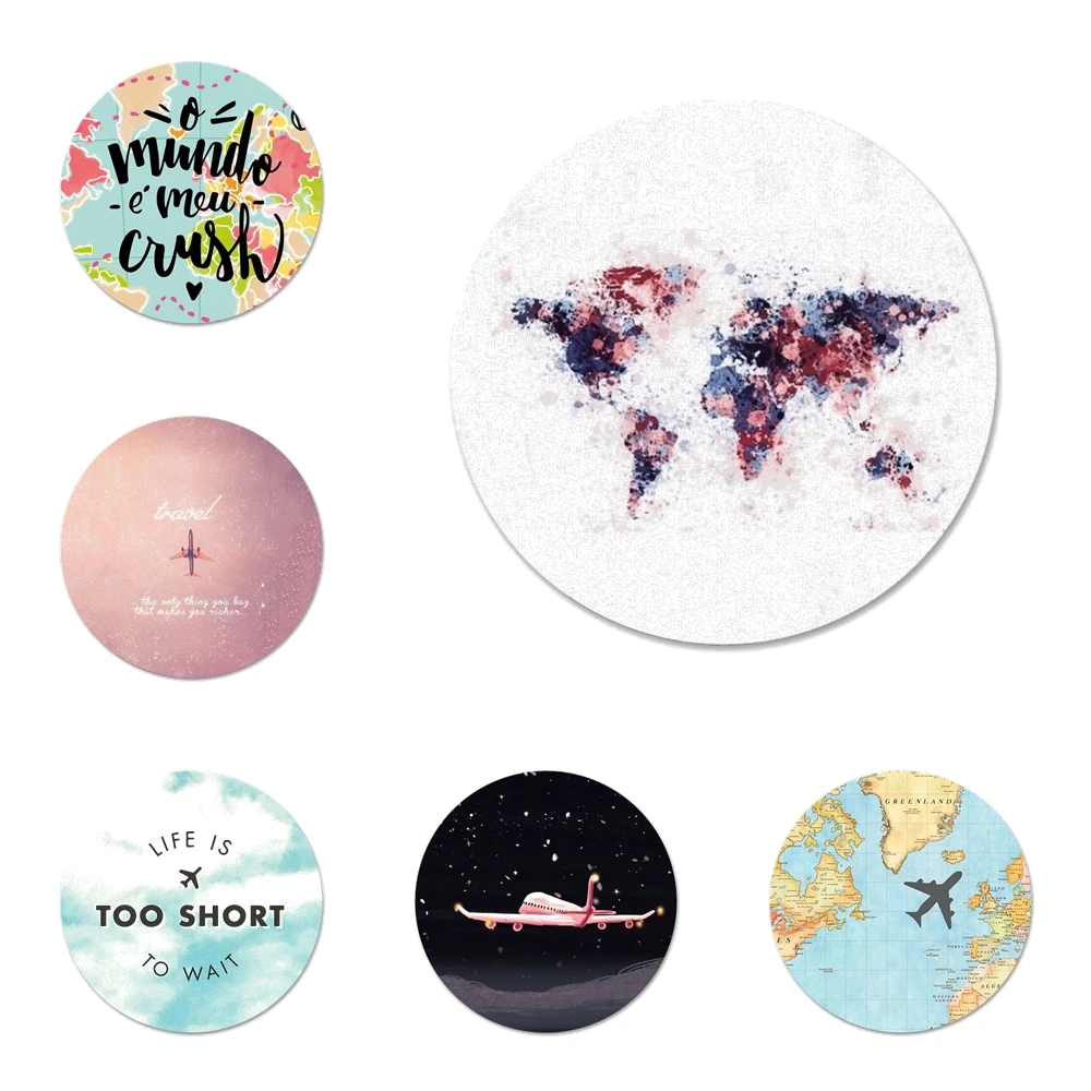 Карта мира путешествия планы значки металлические для телефона диаметром 58 мм |