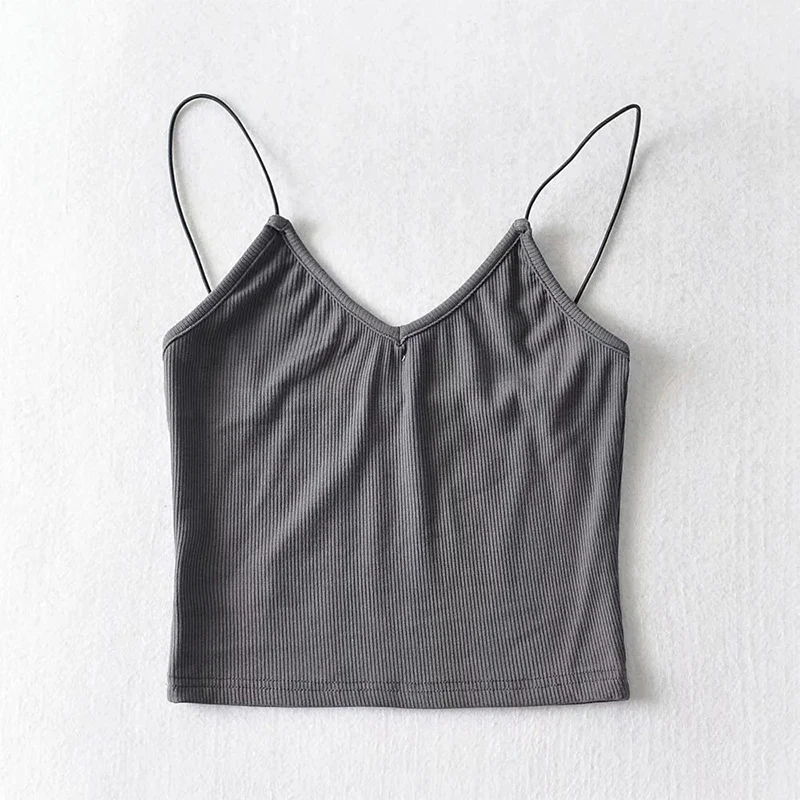 

Топ женский хлопковый, повседневная облегающая эластичная майка, Однотонная рубашка, на лето