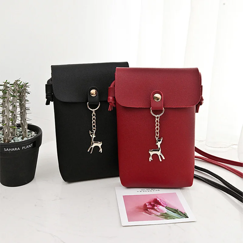 Универсальная кожаная сумка для мобильного телефона наплечный карман кошелек