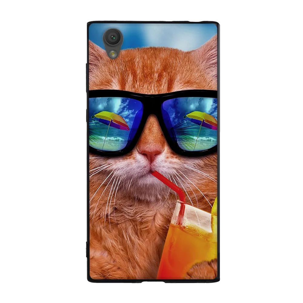 Чехол для Sony Xperia L1 мягкий силиконовый черный чехол из ТПУ с 3d-изображением милого