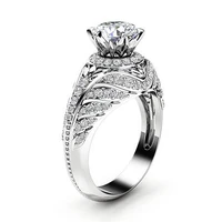 hoyon 14k white gold color ring for women natural vs2 diamond ring jewelry anillos de wedding bizuteria rings for females box