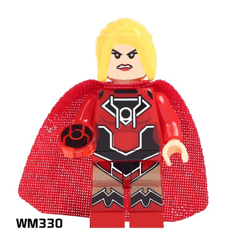 Одна продажа строительные блоки кубики Супер герои юбилей Fierstar красные фонарики