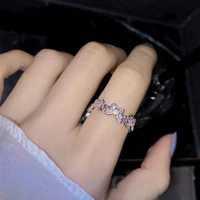 ladies elegant crystal butterfly ring simple korean rhinestone ring index finger open ring jewelry adjustable rings