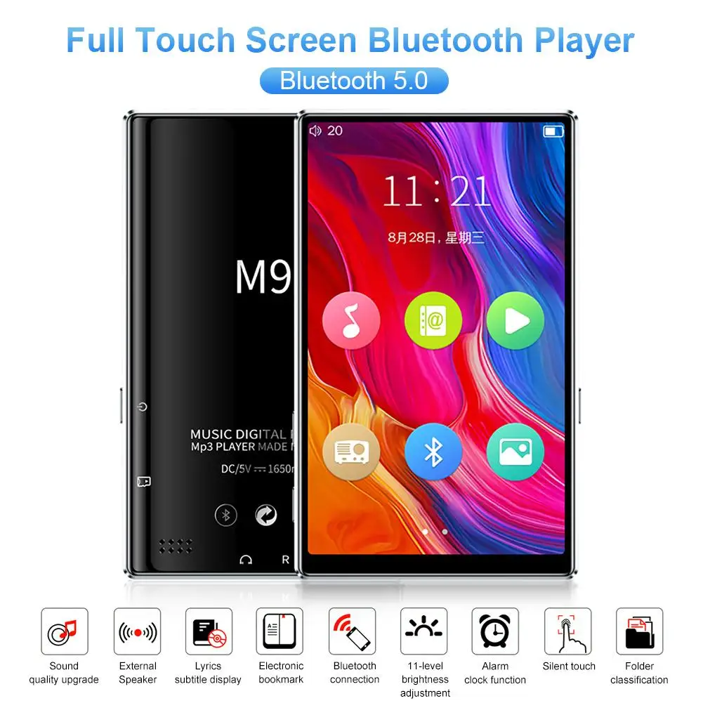 Mp4 плеер Bluetooth 5 0 беспроводной динамик сенсорный экран MP3 радио видео