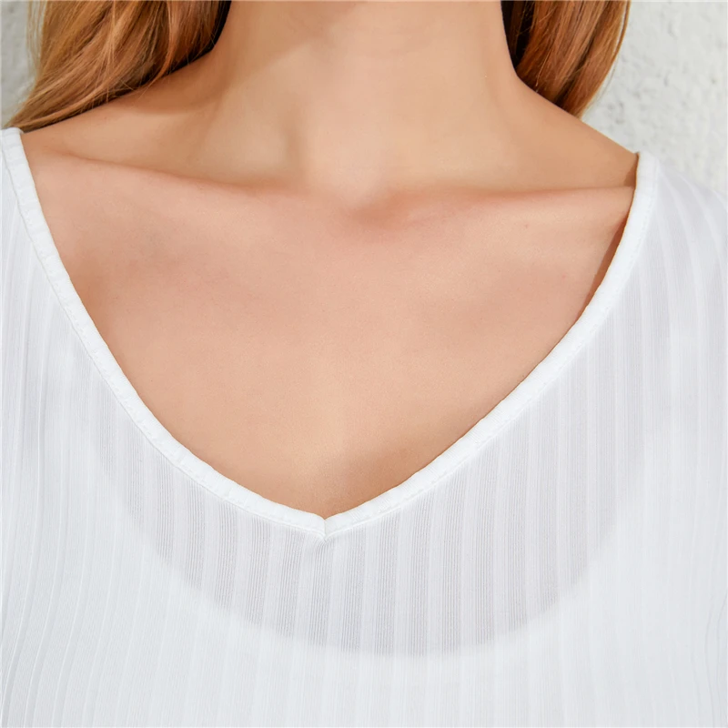 

Autumn Sexy Women T Shirt V-Neck Long Sleeve Comfortable T-Shirts Solid Color Slim Pullovers Female Casual Top