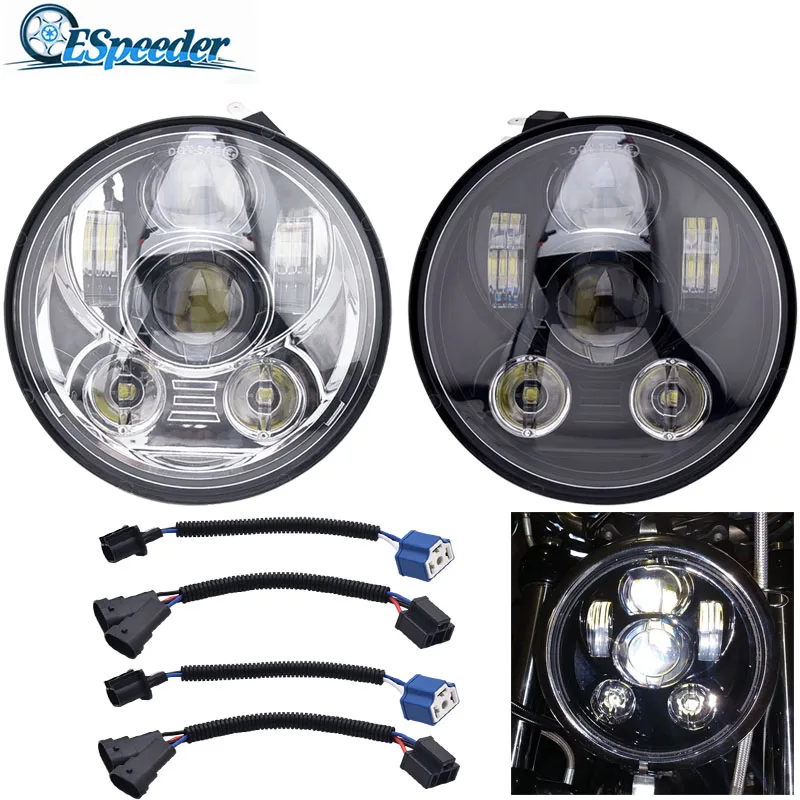 

ESPEEDER 1PC Motocicleta Del LED De La Linterna 200W LED Headlight For Harley Dyna Super Glide EFI FXDCI Harley 500 XG500
