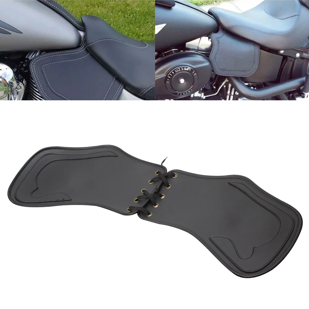 

Motorcycle Universal PU Leather Heat Saddle Shield Deflectors For Harley Touring Street Road Glide Dyna Fatboy Softail Sportster