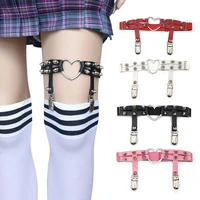 1pc fashion heart buckle women garter belt goth punk harajuku leather sword belt sexy thigh lingerie suspenders for lady