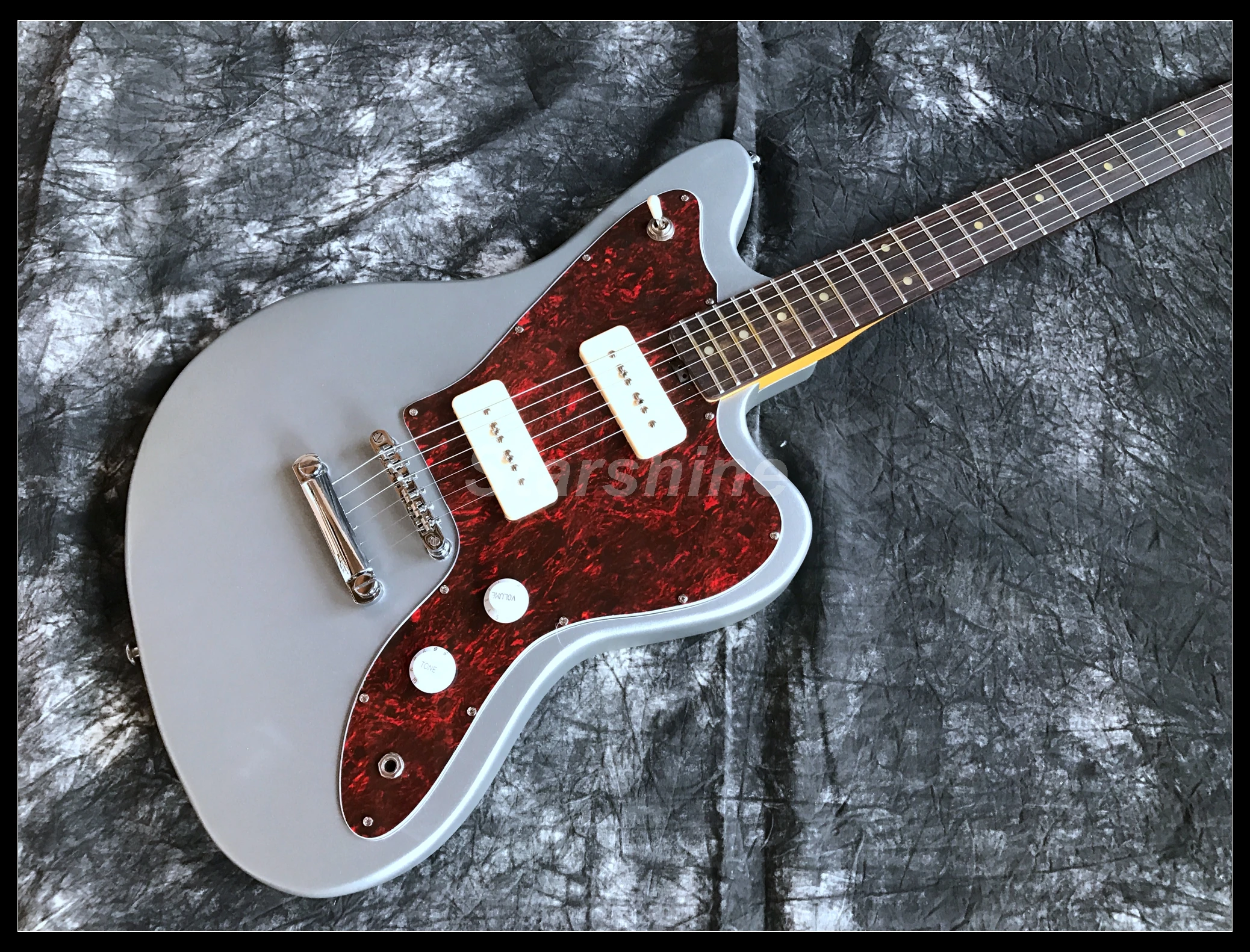 Высокое качество Jaguar Custom Shop Электрогитара T-ER7 Металл Серый цвет P90 Пикапы