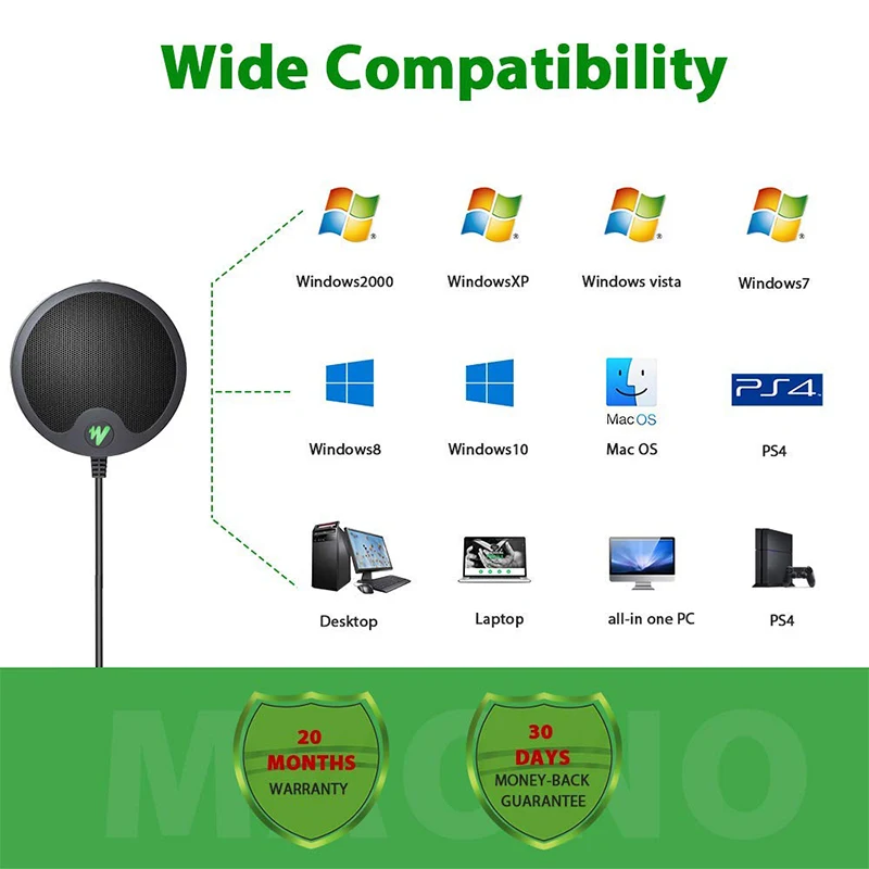 MAONO BM10, USB микрофон для Конференции, всенаправленный конденсаторный микрофонный разъем и воспроизведение, ПК микрофон для игр, Youtube Metting