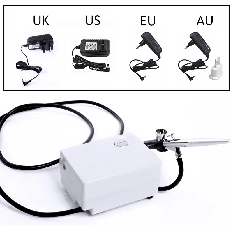 Белый Аэрограф с компрессором 0 4 мм аэрограф косметика для ногтевого дизайна