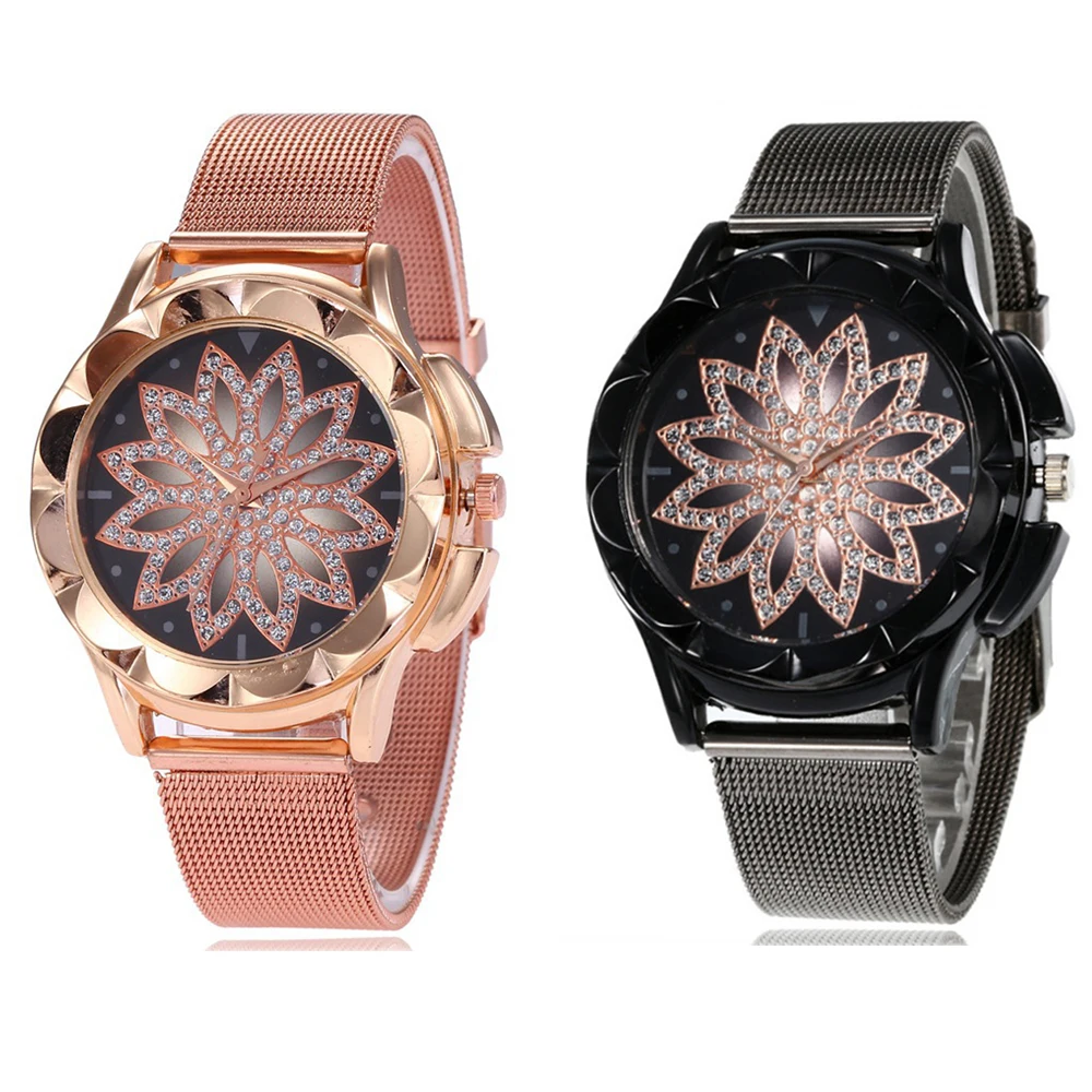 CdyBox женские часы люкс из нержавеющей стали сетчатый ремешок удача изменение