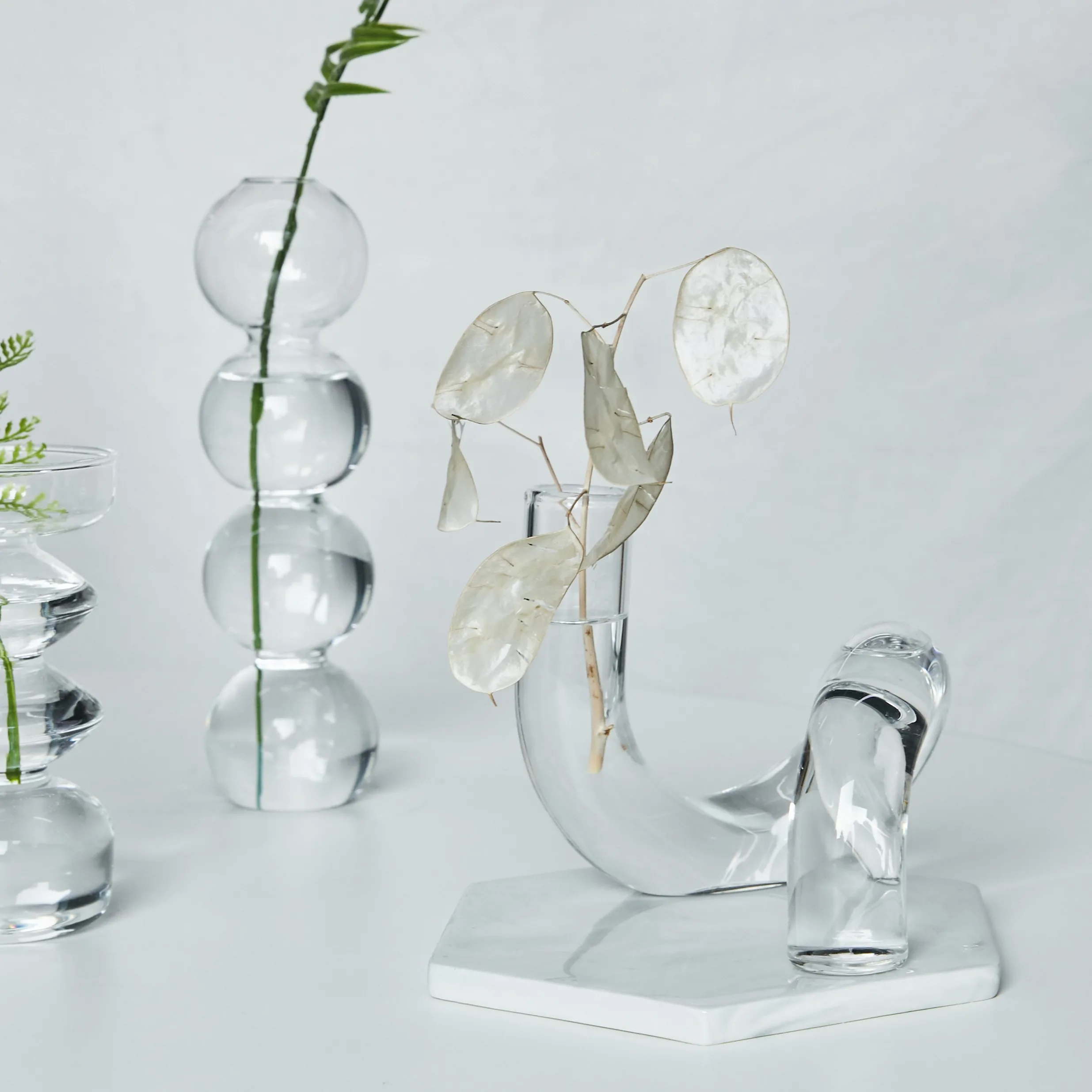 

Creative Home Decor Glass Vases Clear Flower Vase Candle Holders Wedding Centerpieces Table Centerpieces Candlestick Holder