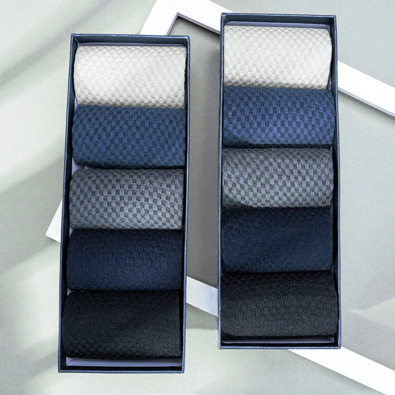 Высокое качество 10 пар/лот Мужские дышащие мужские носки из бамбукового волокна