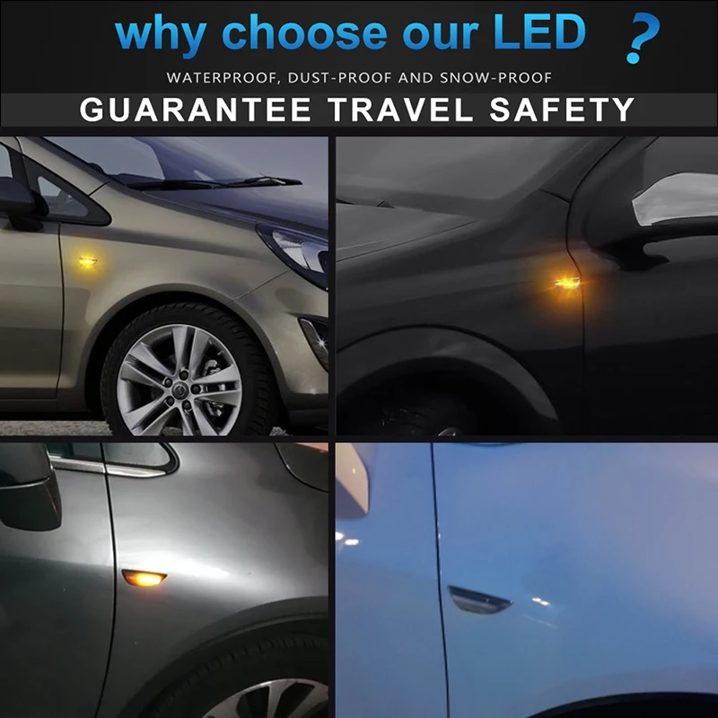 2x светодиодный динамический боковой указатель поворота светильник