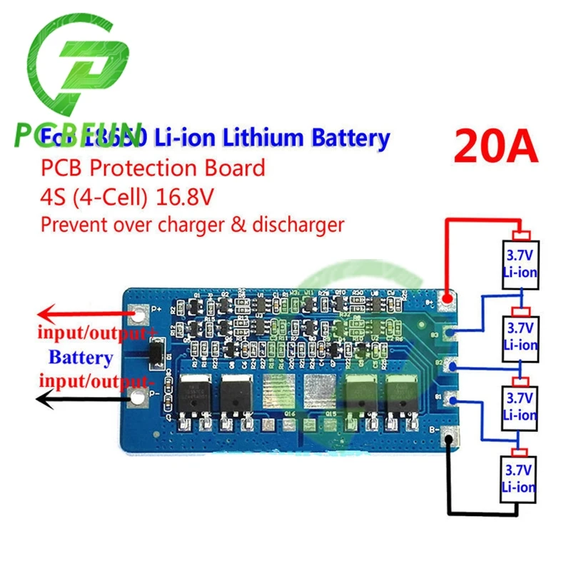 Флуоресцентная печатная плата для защиты литиевого аккумулятора 20 А