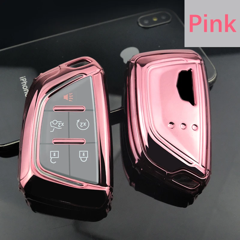 Car Key Cover Protector Case For Cadillac Escalade CTS XTS ATS ATS-L XLS SRX 2015 4/5 Button 28T CTS-V XT5 CT6 Accessories | Автомобили и