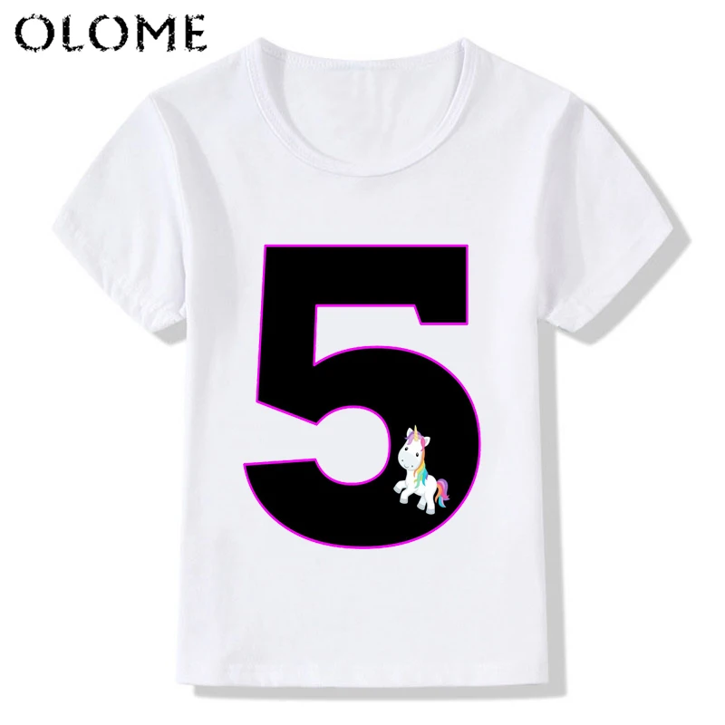 Малыш счастлив Стразы образуют цифру 1 ~ 9th в виде единорога из мультфильма Милая