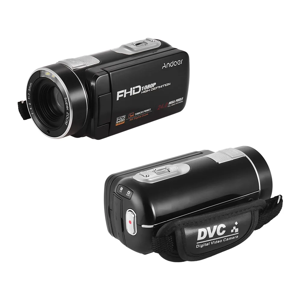 Andoer Portable FHD 1080P Digital Video Camera Camcorder DV Recorder 24MP 16X Zoom Supports Anti-shake Remote Control | Электроника