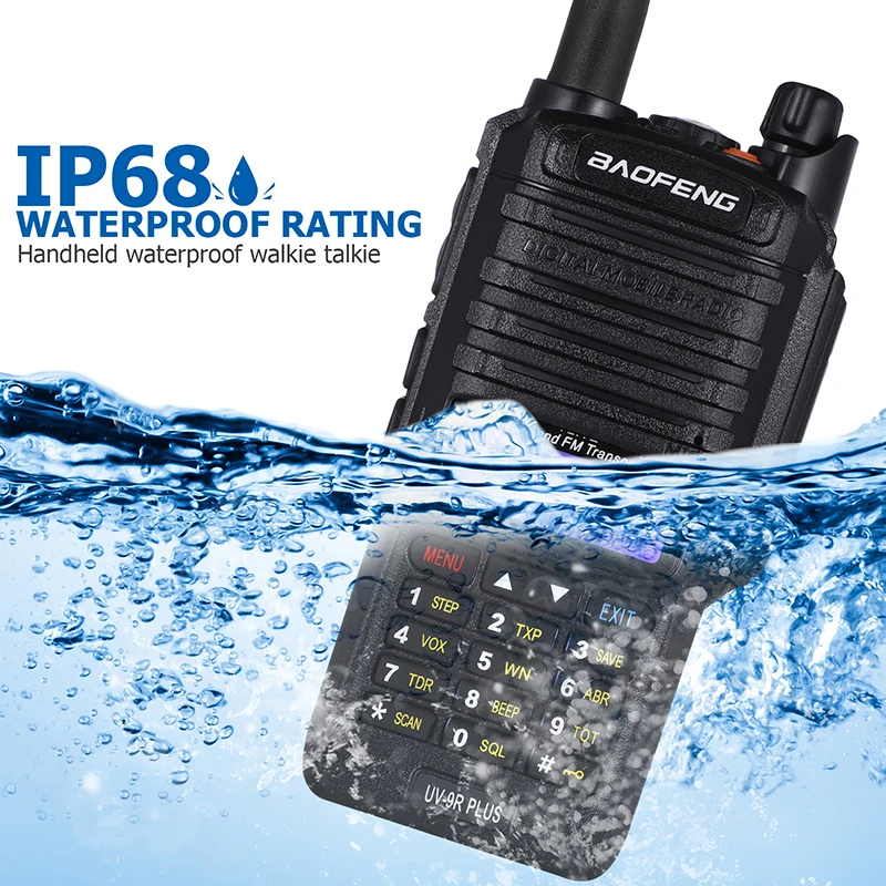Baofeng UV 9R плюс Водонепроницаемый IP68 иди и болтай Walkie Talkie “иди высокой Мощность CB