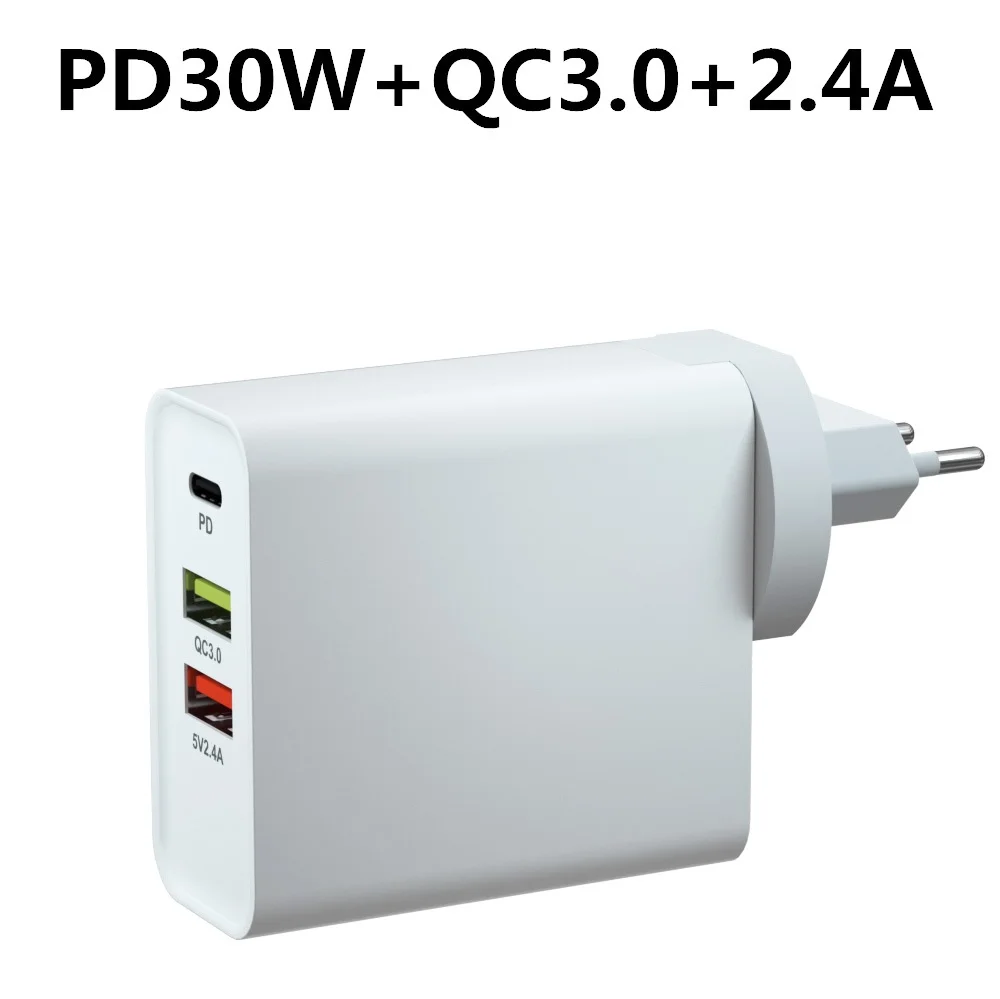 PD30W QC3.0 2.4A 48 Вт PD зарядное устройство Turbo USB C мульти быстрое зарядное устройство 3,0 type C QC 3,0 быстрое настенное зарядное устройство для iPhone 11 Imac Air Switch Pixel - Тип штекера: PD30W QC3.0 2.4A