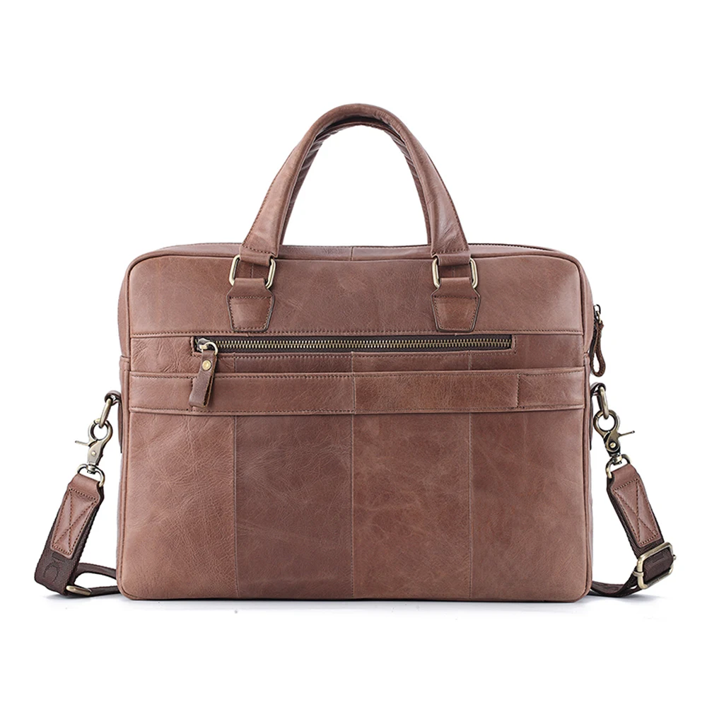 Мужской кожаный деловой портфель сумка для компьютера работы ноутбука через