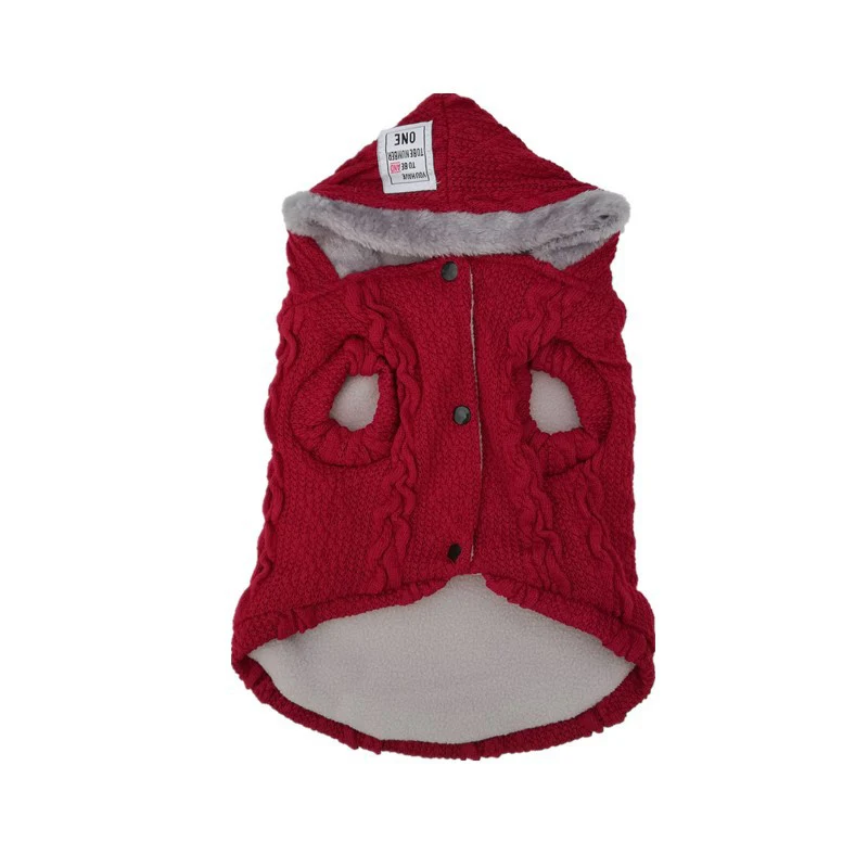 Теплая зимняя одежда для собак пальто Мягкий Вязаный Свитер малых и средних