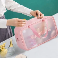 ladies waterproof cosmetic bag travel makeup storage bag large capacity transparent portable convenient female wash bag tourzoo