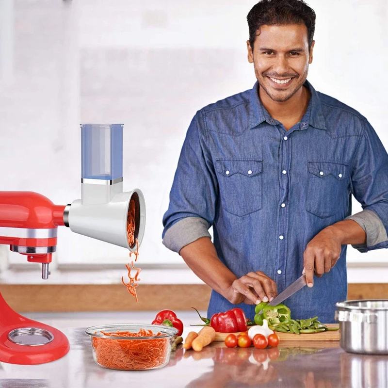 

Slicer/Shredder Attachment for KitchenAid Stand Mixer Electric Cheese Grater Attachment/Accessories with 3 Blades