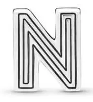 N 925 пробы Серебряный Круглый Шарм круглый шарик A-Z зажим подходит Оригинальное отражение Шарм браслет ювелирные изделия аксессуары - Цвет: N
