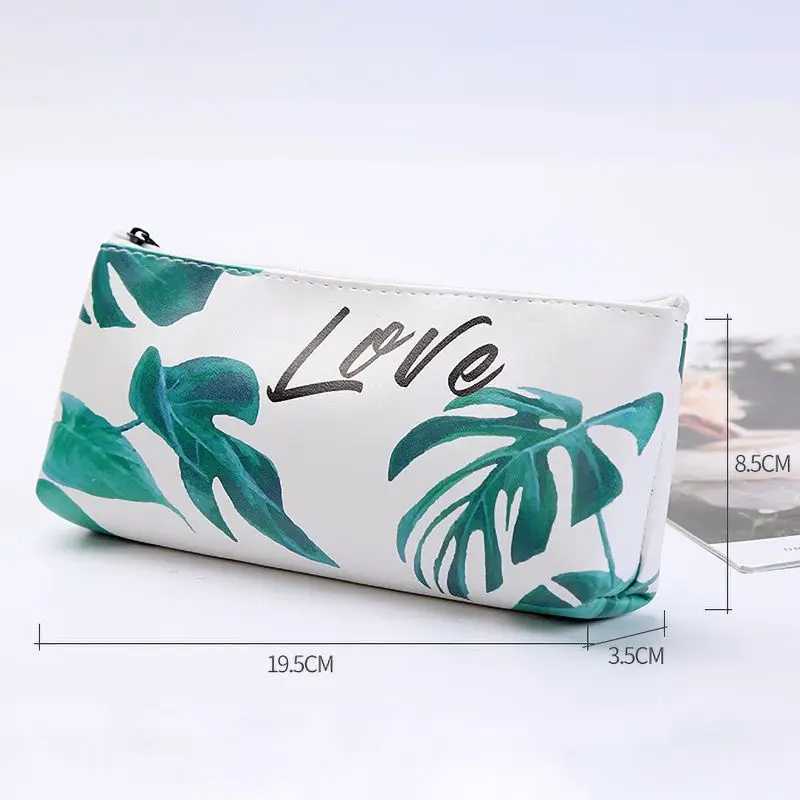 

Pencil Case Printed Travel Makeup Pouch Large Capacity Waterproof Leather Pencil Case For Office School