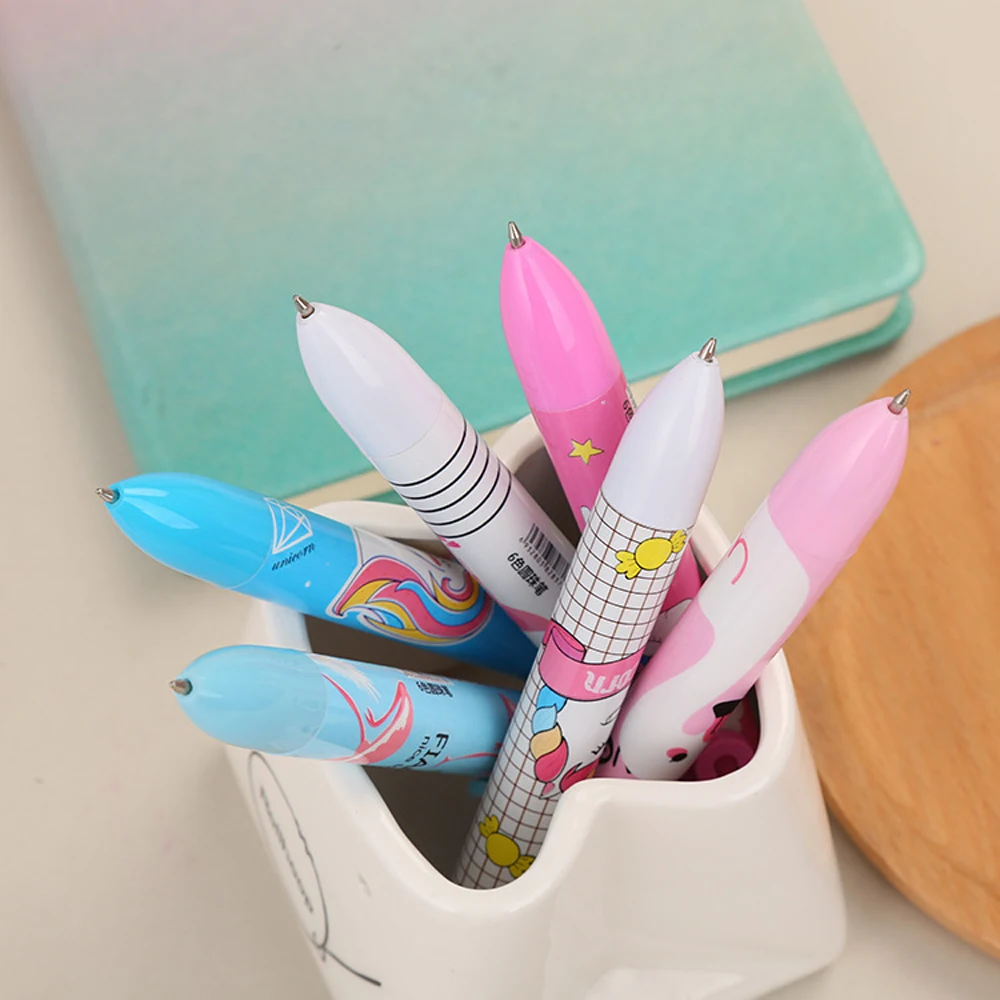 2 шт. многоцветная шариковая ручка с фламинго 6 в 1|Шариковые ручки| |