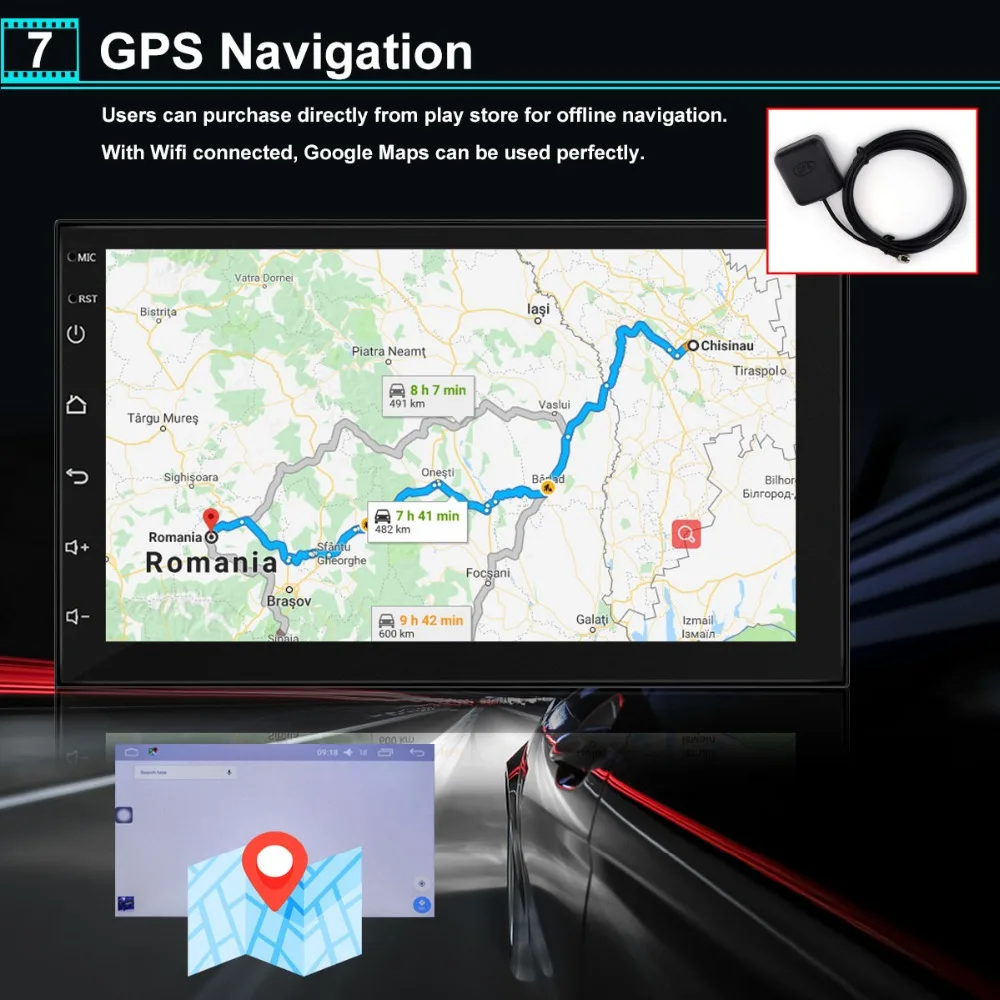 2 Din Авторадио Android Авто Радио мультимедийный плеер gps навигация HD 7 ''дюймовый сенсорный экран MP5 Аудио Стерео Bluetooth