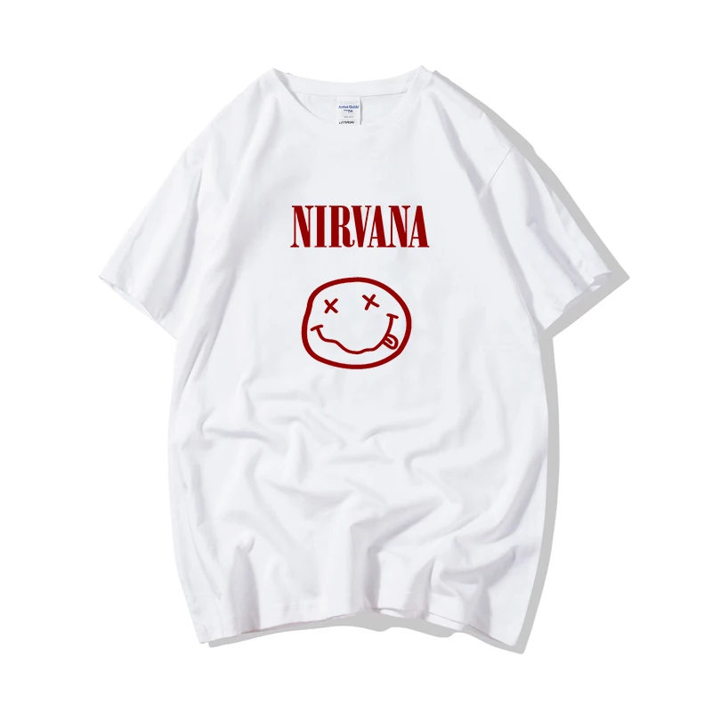 Женские футболки Nirvana Smiley топы с короткими рукавами и Женская Милая футболка 90s