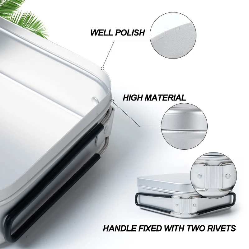 Ланч-бокс из алюминиевого сплава коробка нержавеющей стали для пикника наружный