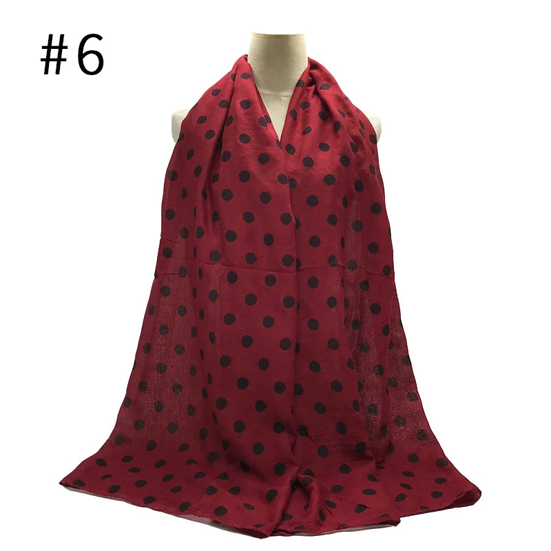 Color 6 Женский шарф из вискозы, Одноцветный, модный, необычный, Круглый, с принтом, длинный шарф, мусульманский, модный, хиджаб, обёрточная бумага, бандана, шарф - Цвет: Color 6