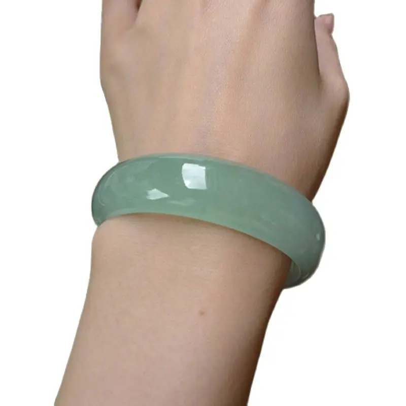 Ледяной Зеленый Изумрудный нефритовый браслет чистые женские браслеты из