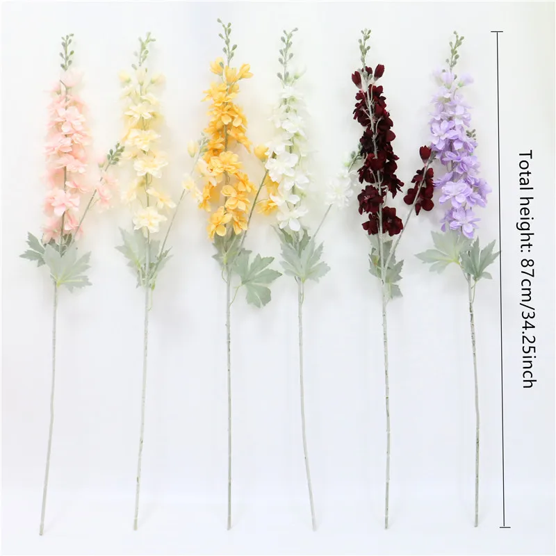 87 см фиолетовый delphinium DIY букет орхидей Шелковый гиацинт Континентальный Искусственные цветы Свадебные, домашние, вечерние, рождественские украшения