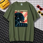 Футболка мужская летняя с принтом в стиле хип-хоп, с круглым вырезом и мультяшным принтом, модная уличная одежда, свободная S-XXXL