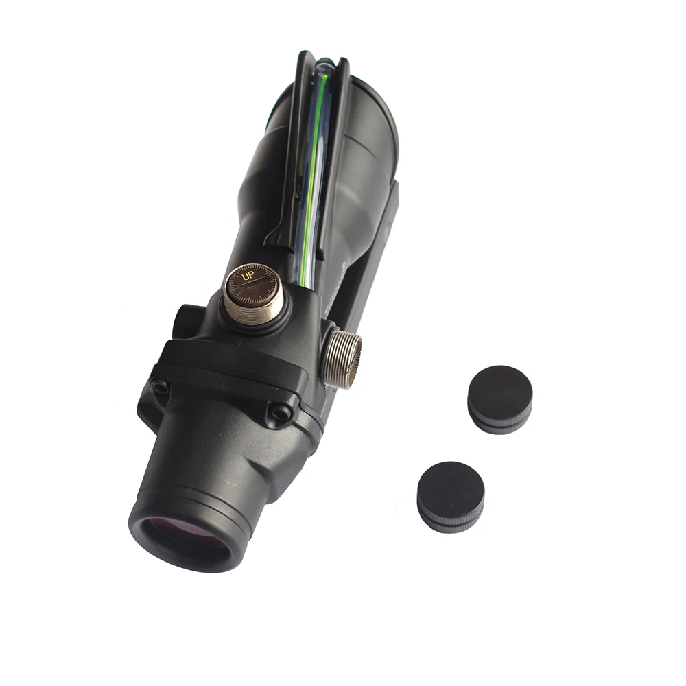 Охотничий Прицел ACOG 4X32 настоящий красный зеленый волоконный оптический прицел с