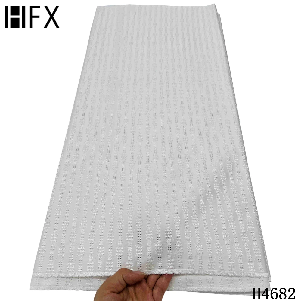 

HFX White Men Fabric Swiss Voile High Qaulity Dry Lace 100%Cotton African Lace Fabric Swiss Voile Switzerland 5 yards For Sewing