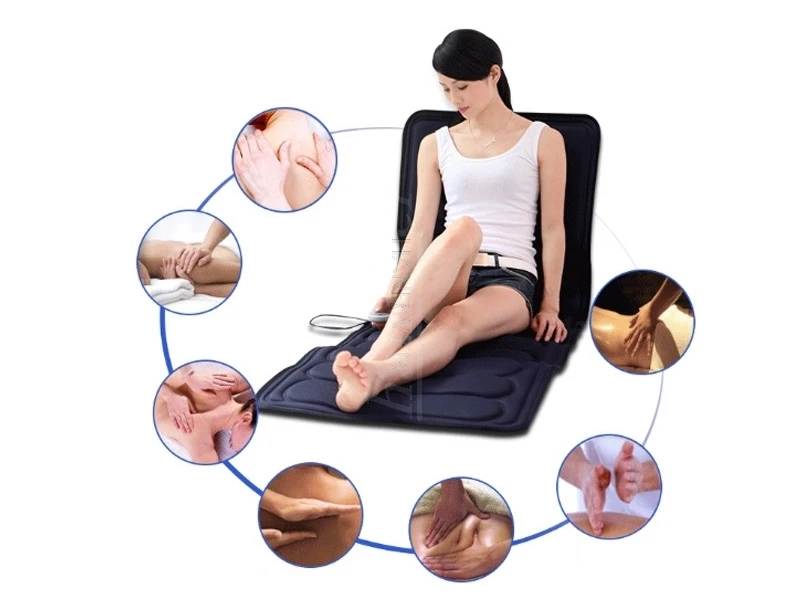 Electric Vibrator Massager Mattress Far-Infrared Heating Therapy Neck Back Massage Relaxation Bed Vibrador Health Care