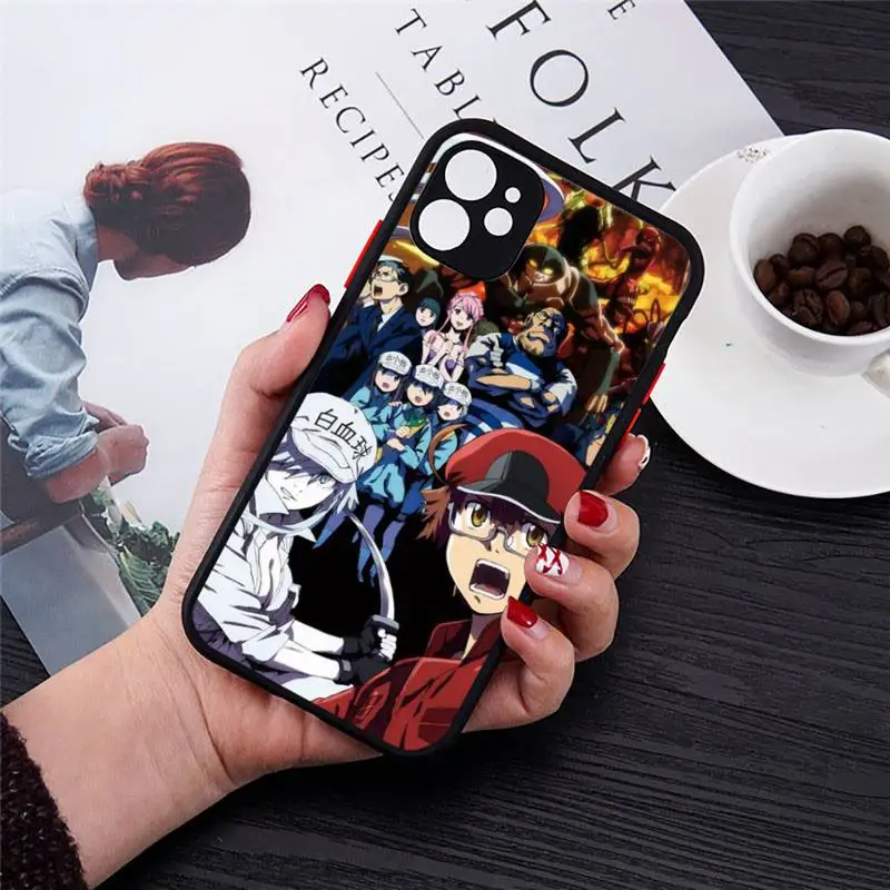

Cells at Work! Code Black anime Phone Case Matte Transparent for iPhone 7 8 11 12 s mini pro X XS XR MAX Plus cover funda